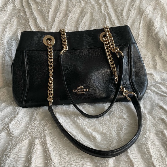 Coach Leather Brook Chain Carryall Bag (Black leather) - Picture 3 of 8